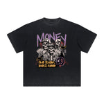 Vintage Frayed Skull & Money Pattern Tee