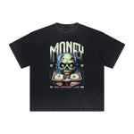 Vintage Frayed Skull & Money Pattern Tee