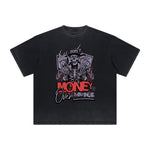 Vintage Frayed Skull & Money Pattern Tee