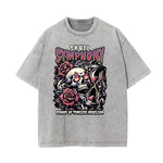 Washed Skull & Money Graphic Cotton Tee