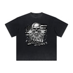 Vintage Frayed Skull & Money Pattern Tee