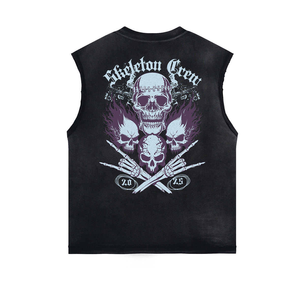 Frayed Edge Skull & Money Graphic Tank Top