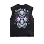 Frayed Edge Skull & Money Graphic Tank Top