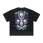 Vintage Frayed Skull & Money Pattern Tee