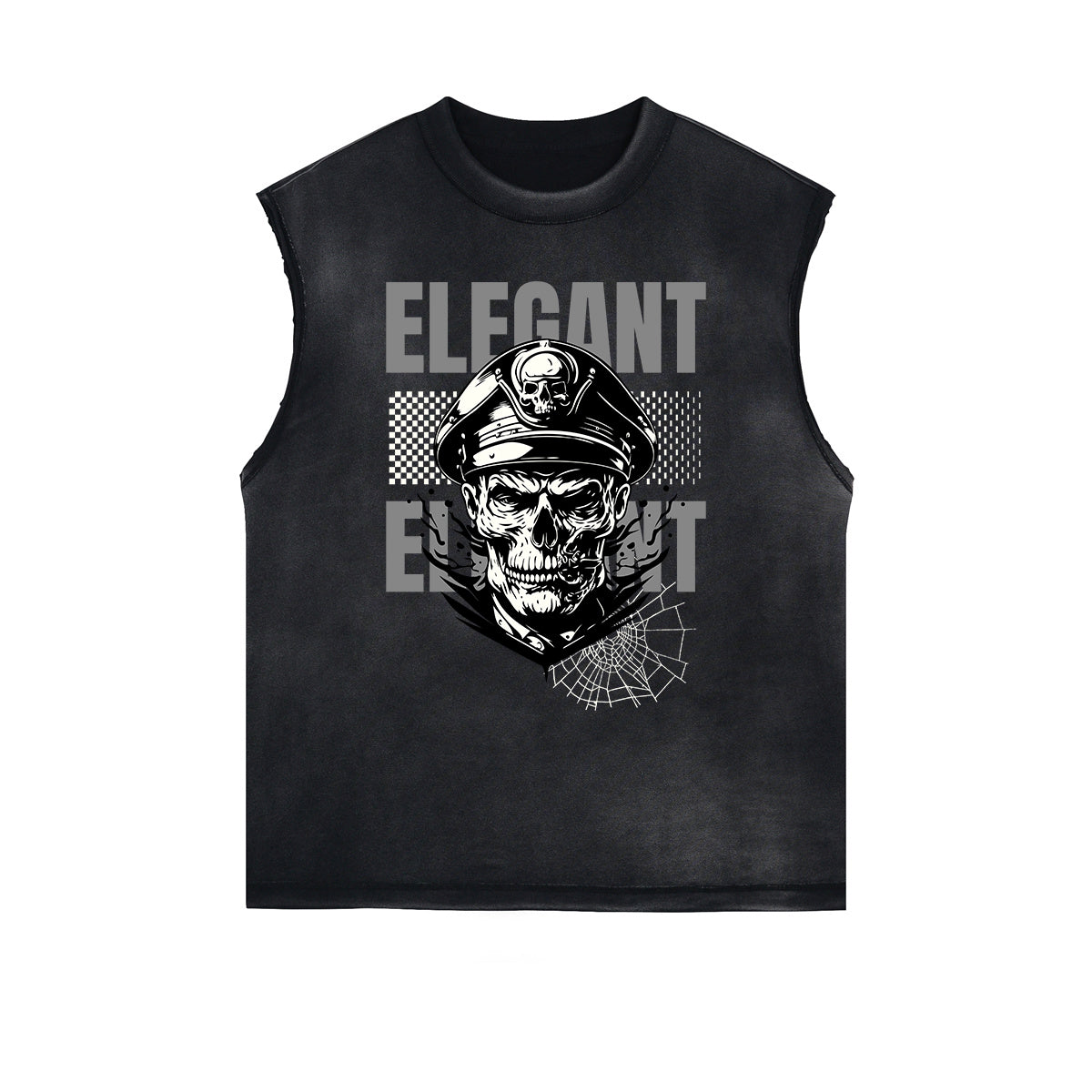 Frayed Edge Skull & Money Graphic Tank Top