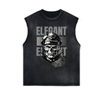 Frayed Edge Skull & Money Graphic Tank Top