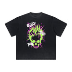 Vintage Frayed Skull & Money Pattern Tee