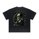 Vintage Frayed Skull & Money Pattern Tee