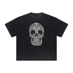 Vintage Frayed Skull & Money Pattern Tee