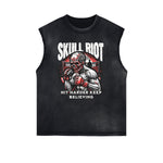 Frayed Edge Skull & Money Graphic Tank Top