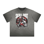 Thick Faded Skull & Money Graphic T Shirt