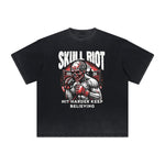 Vintage Frayed Skull & Money Pattern Tee