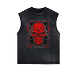 Frayed Edge Skull & Money Graphic Tank Top