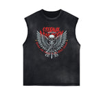 Frayed Edge Skull & Money Graphic Tank Top