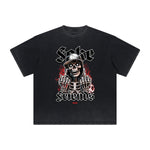 Vintage Frayed Skull & Money Pattern Tee