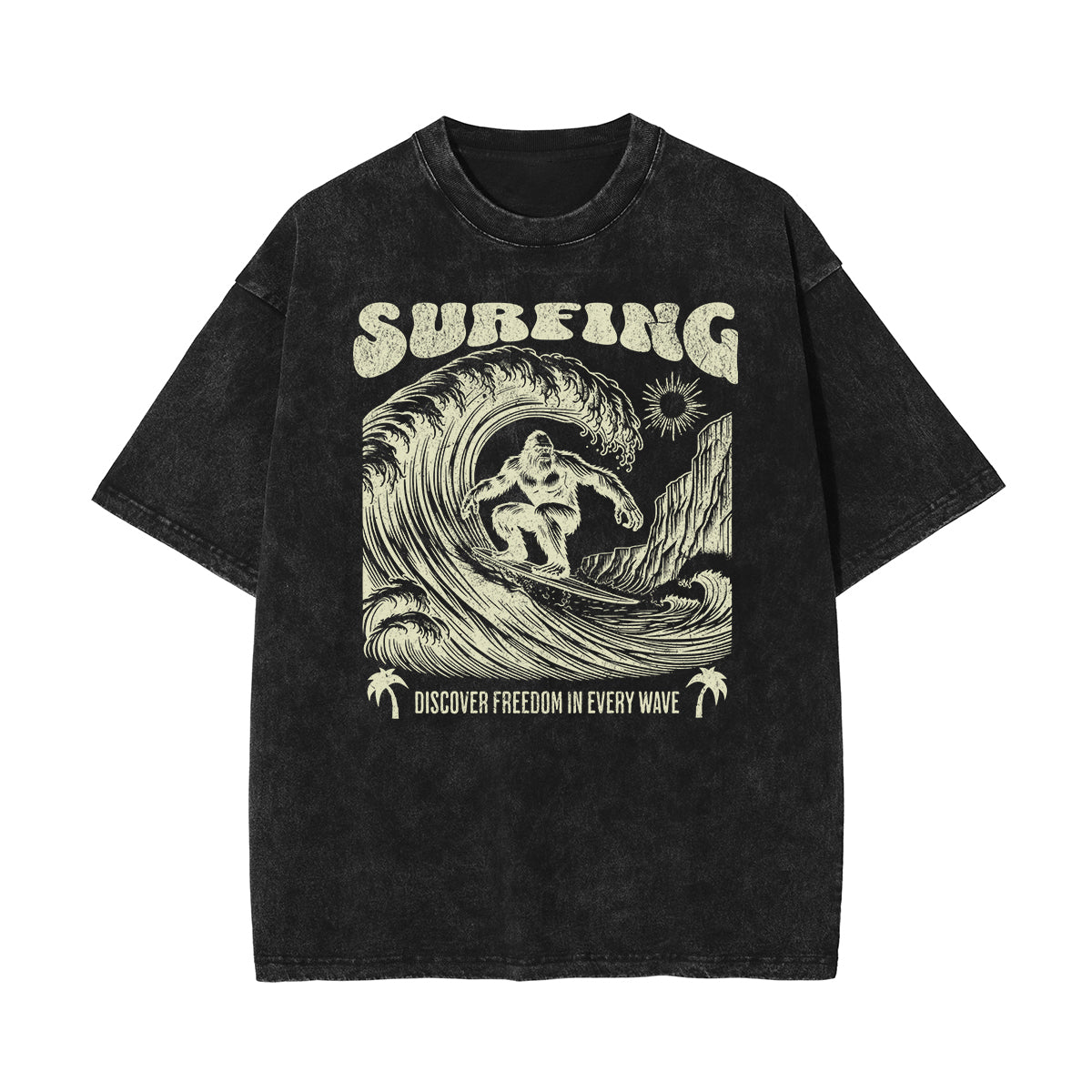 Stone Wash Holiday Pattern T Shirt