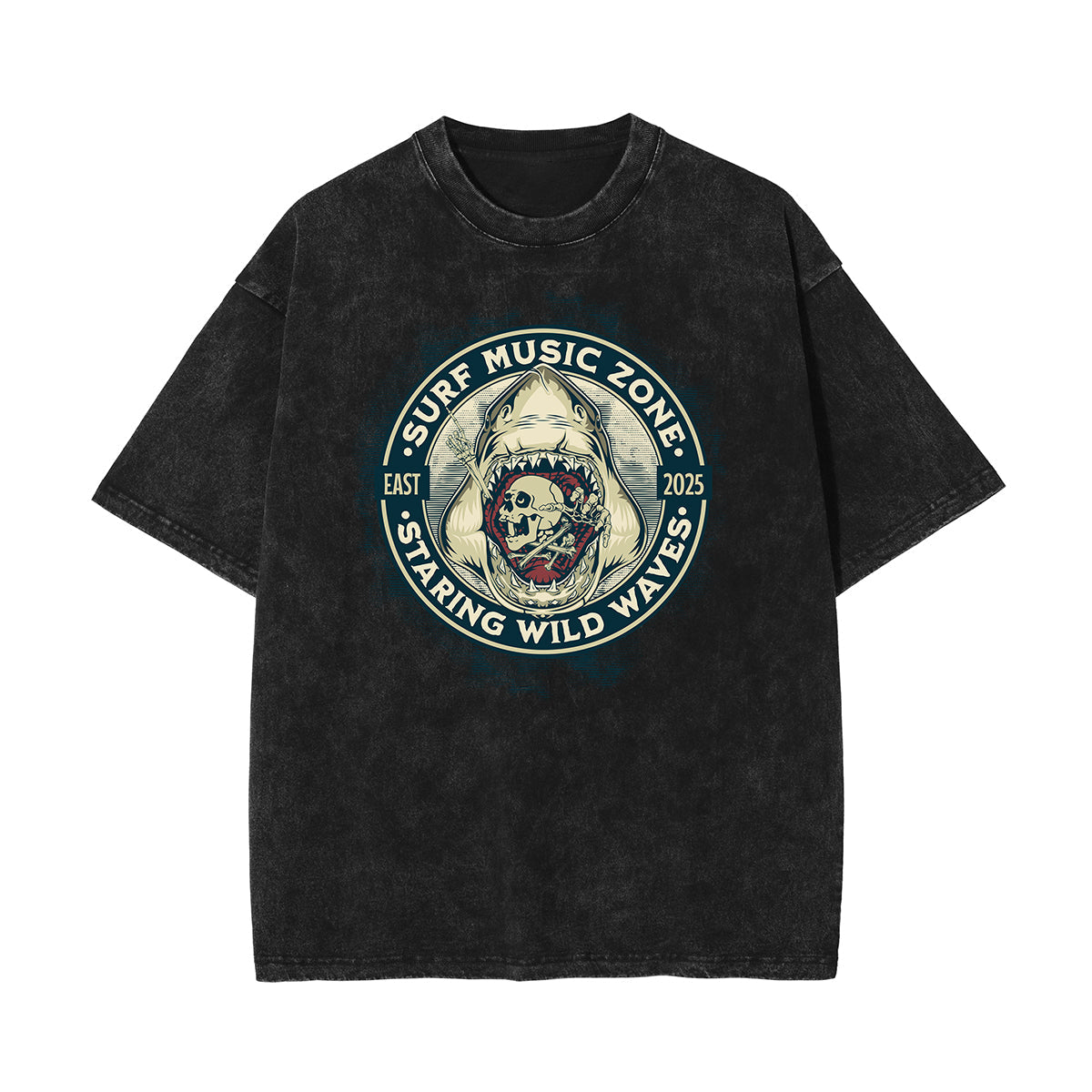 Stone Wash Holiday Pattern T Shirt