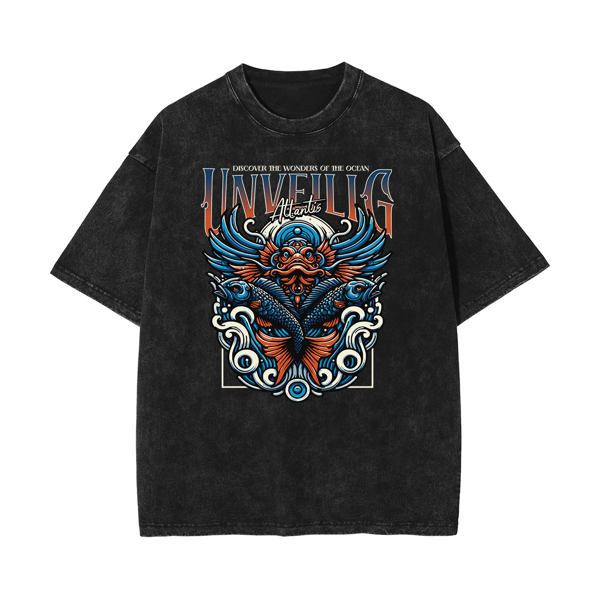 Stone Wash Holiday Pattern T Shirt