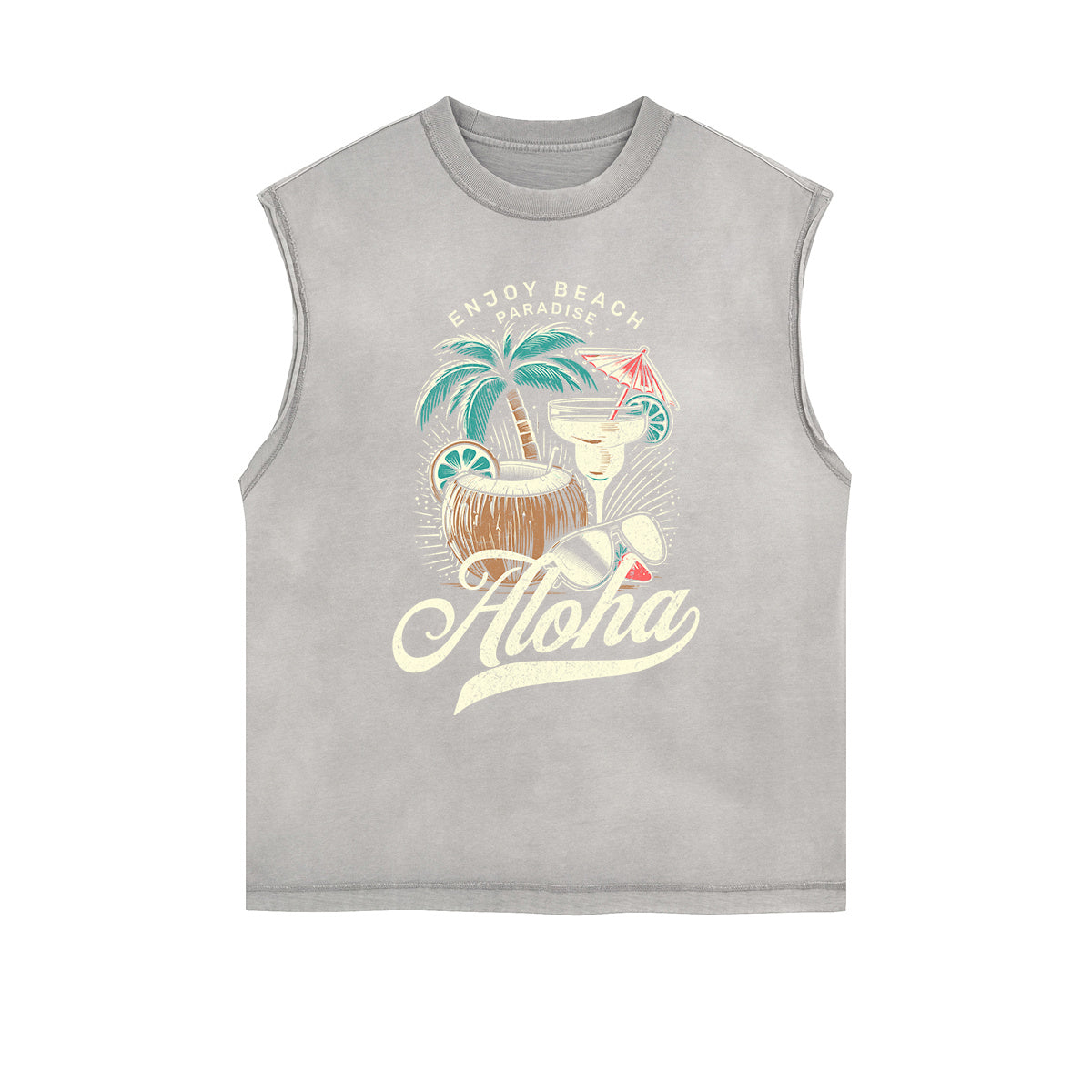 Frayed Edge Holiday Graphic Tank Top