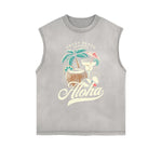 Frayed Edge Holiday Graphic Tank Top