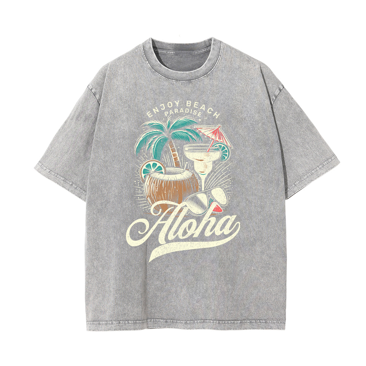Washed Holiday Graphic Cotton Tee