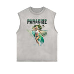 Frayed Edge Holiday Graphic Tank Top