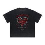 Thick Faded Gothic Graphic T Shirt