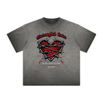 Vintage Frayed Gothic Pattern Tee