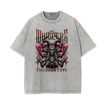 Stone Wash Gothic Pattern T Shirt