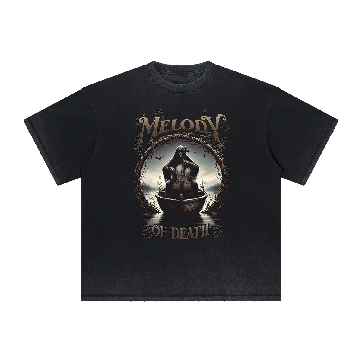 Thick Faded Gothic Graphic T Shirt