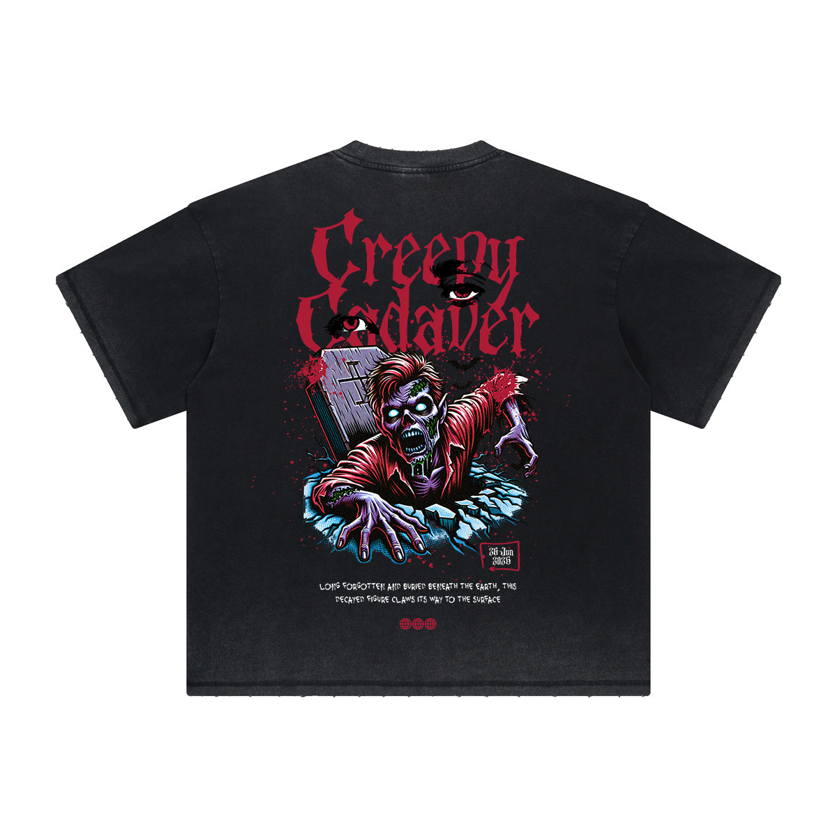 Thick Faded Gothic Graphic T Shirt