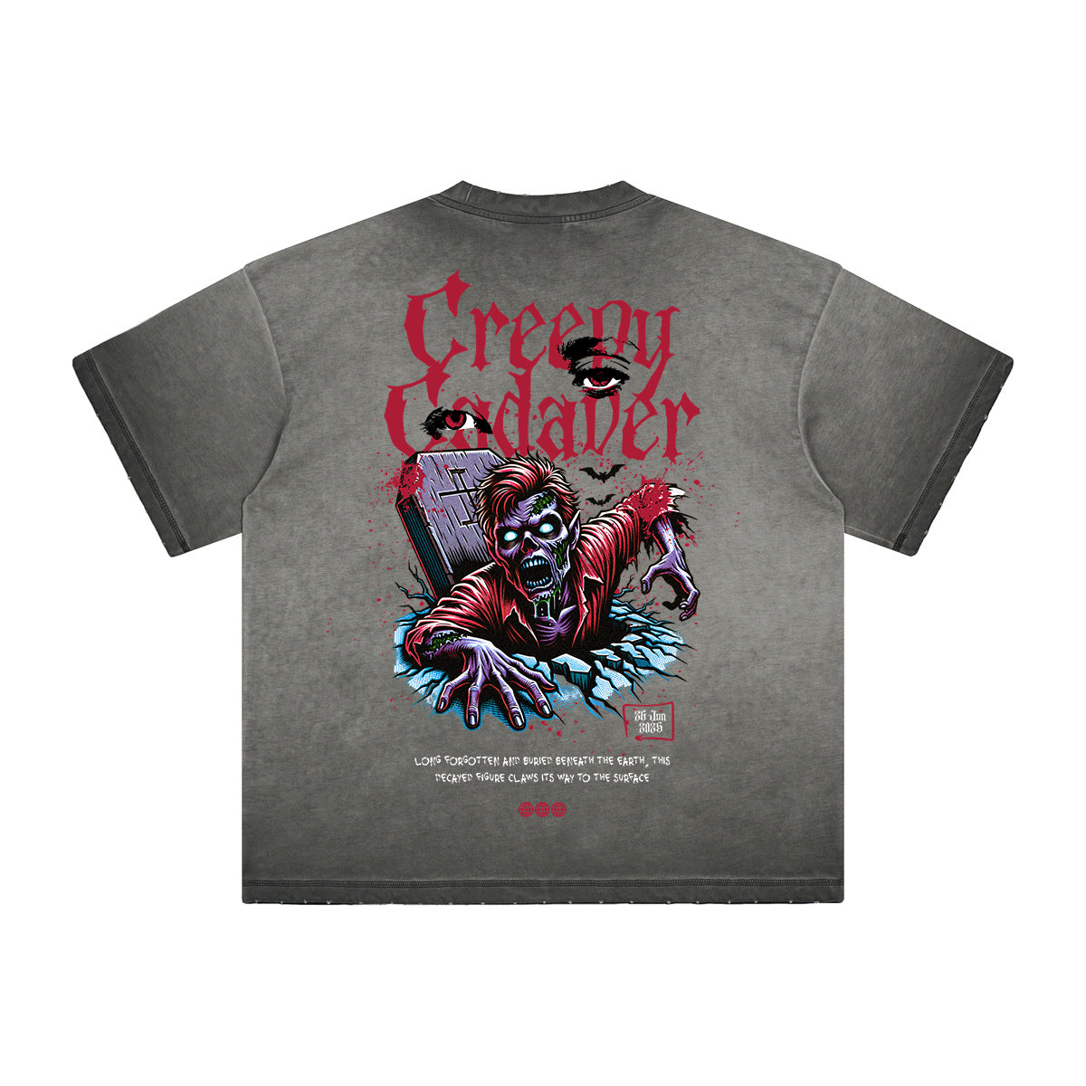 Vintage Frayed Gothic Pattern Tee