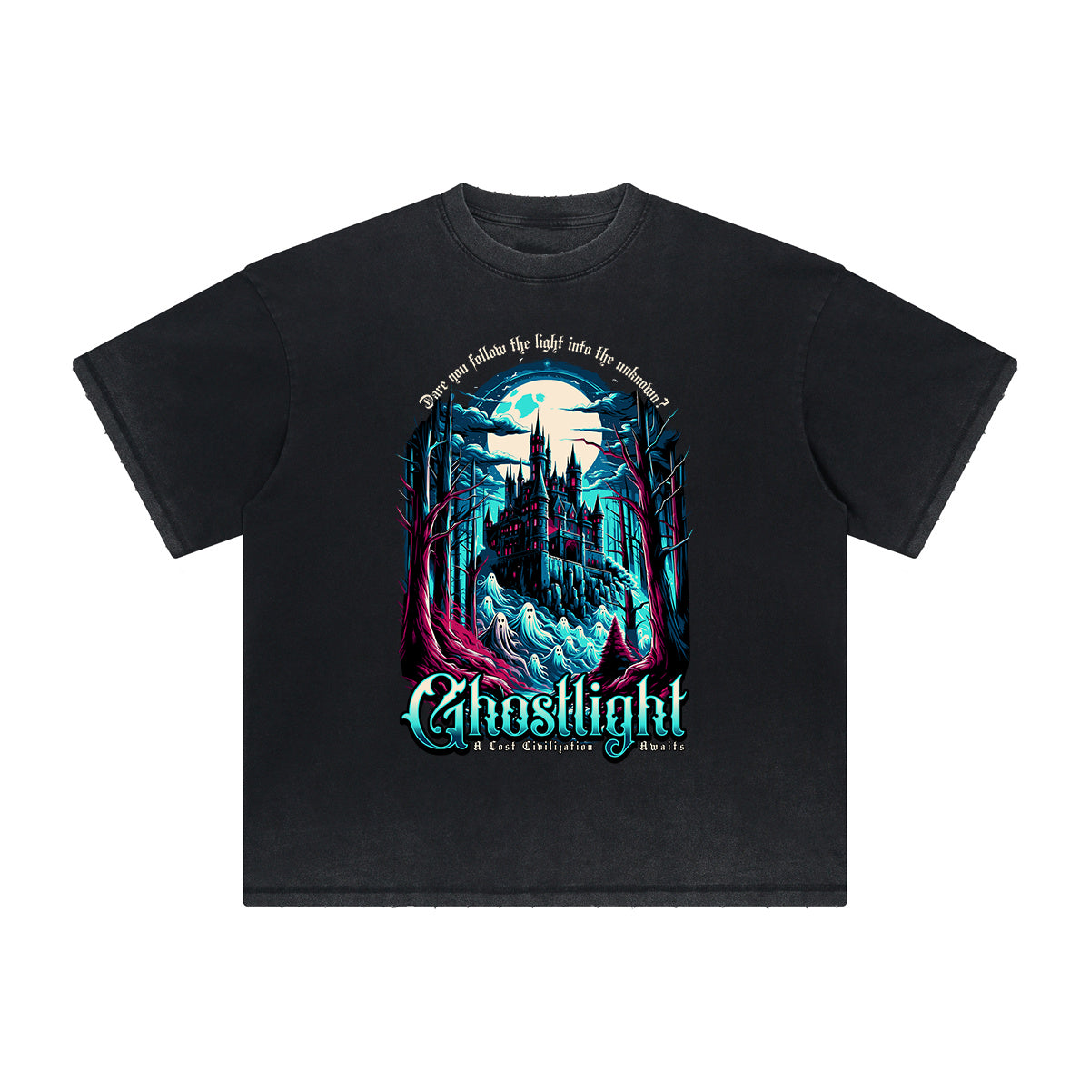 Thick Faded Gothic Graphic T Shirt