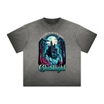 Vintage Frayed Gothic Pattern Tee