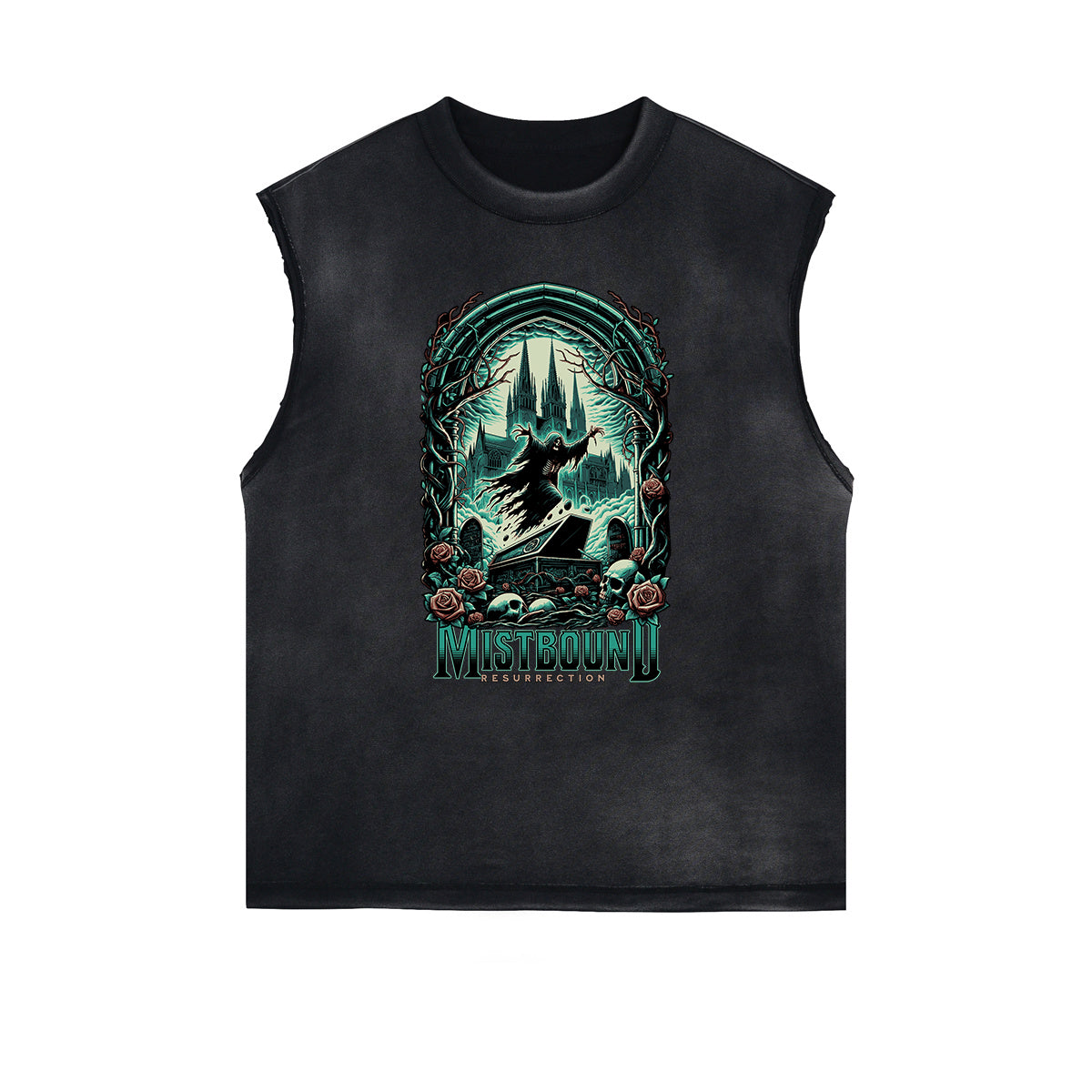 Frayed Edge Gothic Graphic Tank Top