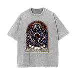 Stone Wash Gothic Pattern T Shirt