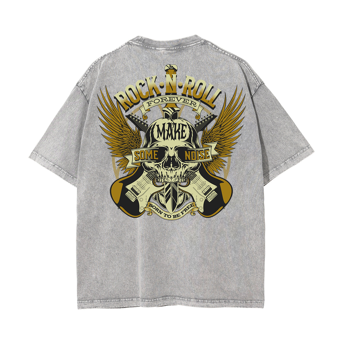 Washed Winged Monster Graphic Cotton Tee