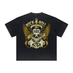 Thick Faded Winged Monster Graphic T Shirt