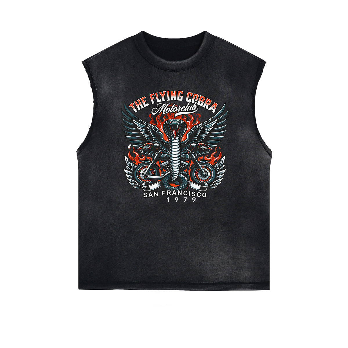 Frayed Edge Winged Monster Graphic Tank Top