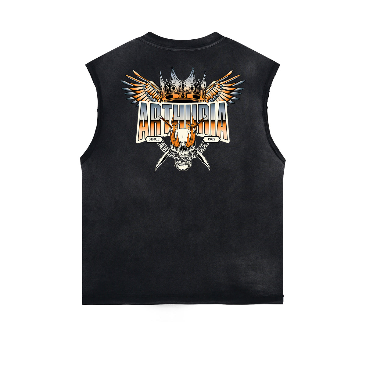 Frayed Edge Winged Monster Graphic Tank Top