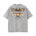Washed Winged Monster Graphic Cotton Tee