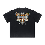 Thick Faded Winged Monster Graphic T Shirt