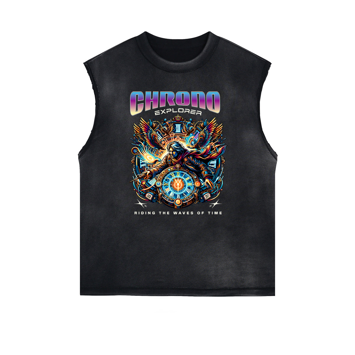 Frayed Edge Winged Monster Graphic Tank Top