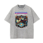 Washed Winged Monster Graphic Cotton Tee