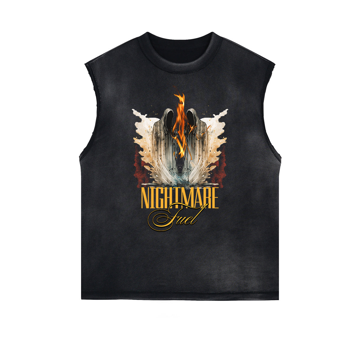 Frayed Edge Winged Monster Graphic Tank Top