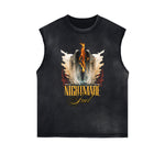 Frayed Edge Winged Monster Graphic Tank Top