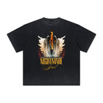 Thick Faded Winged Monster Graphic T Shirt