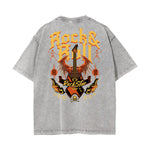 Washed Winged Monster Graphic Cotton Tee
