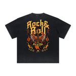 Thick Faded Winged Monster Graphic T Shirt