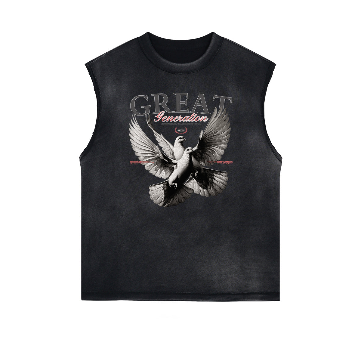 Frayed Edge Winged Monster Graphic Tank Top